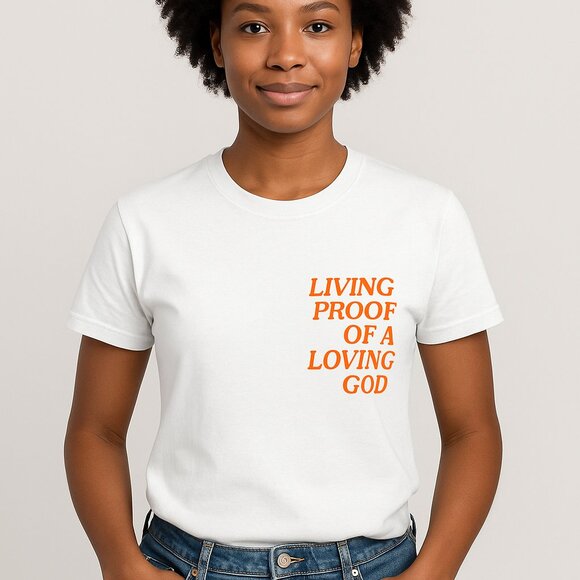 Living Proof of a Loving God Shirt Christian Comfort Colors Oversized Tee - Picture 1 of 2